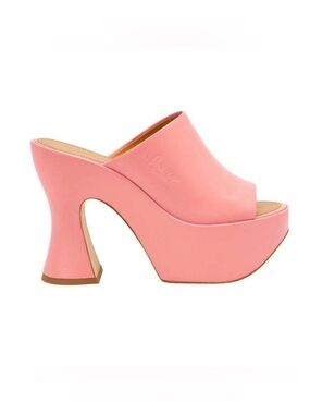Loewe Coral Pink Sculpted Platform Mules